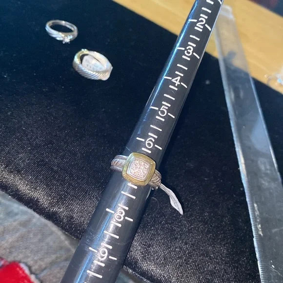 Authentic David Yurman 18k Gold & Sterling Silver Diamond Ring Rings